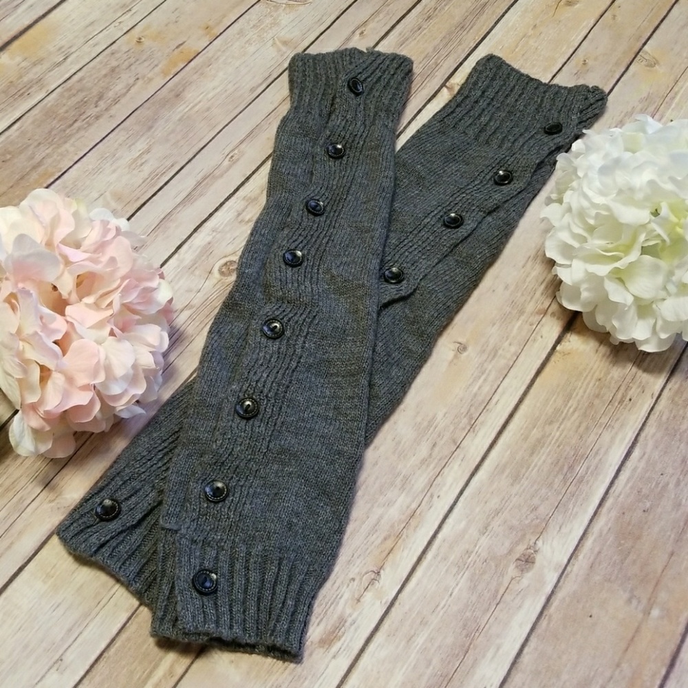 Gray Button Down Boot Socks / Leg Warmers